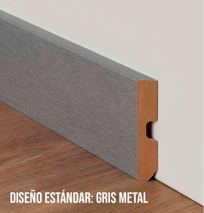 Rodapié revestido en folio impreso melamínico - DISEÑO ESTÁNDAR - canto cuadrado 90 mm x 12 mm - Imagen 2
