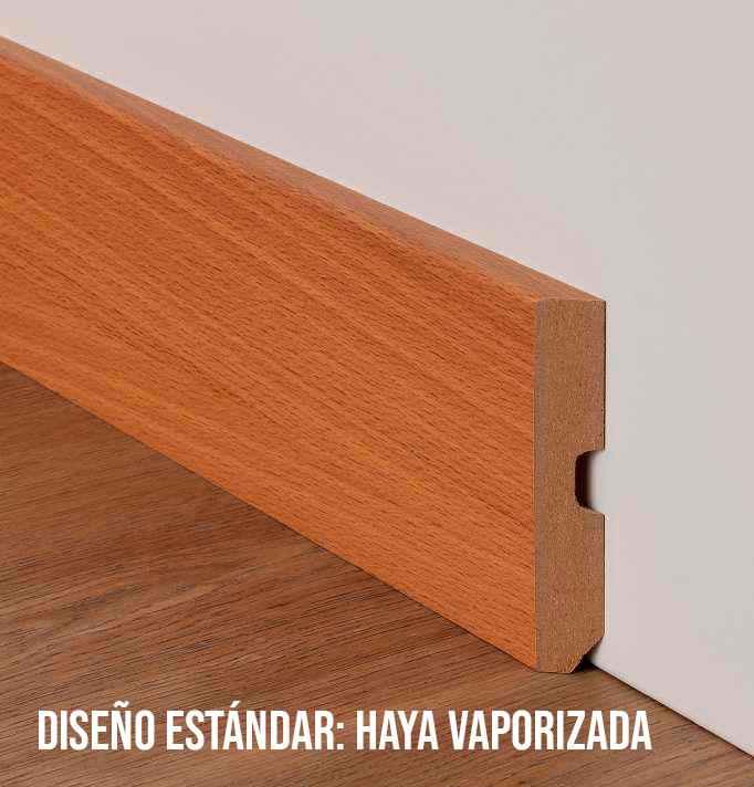 Rodapié revestido en folio impreso melamínico - DISEÑO ESTÁNDAR - canto cuadrado 90 mm x 12 mm - Imagen 5